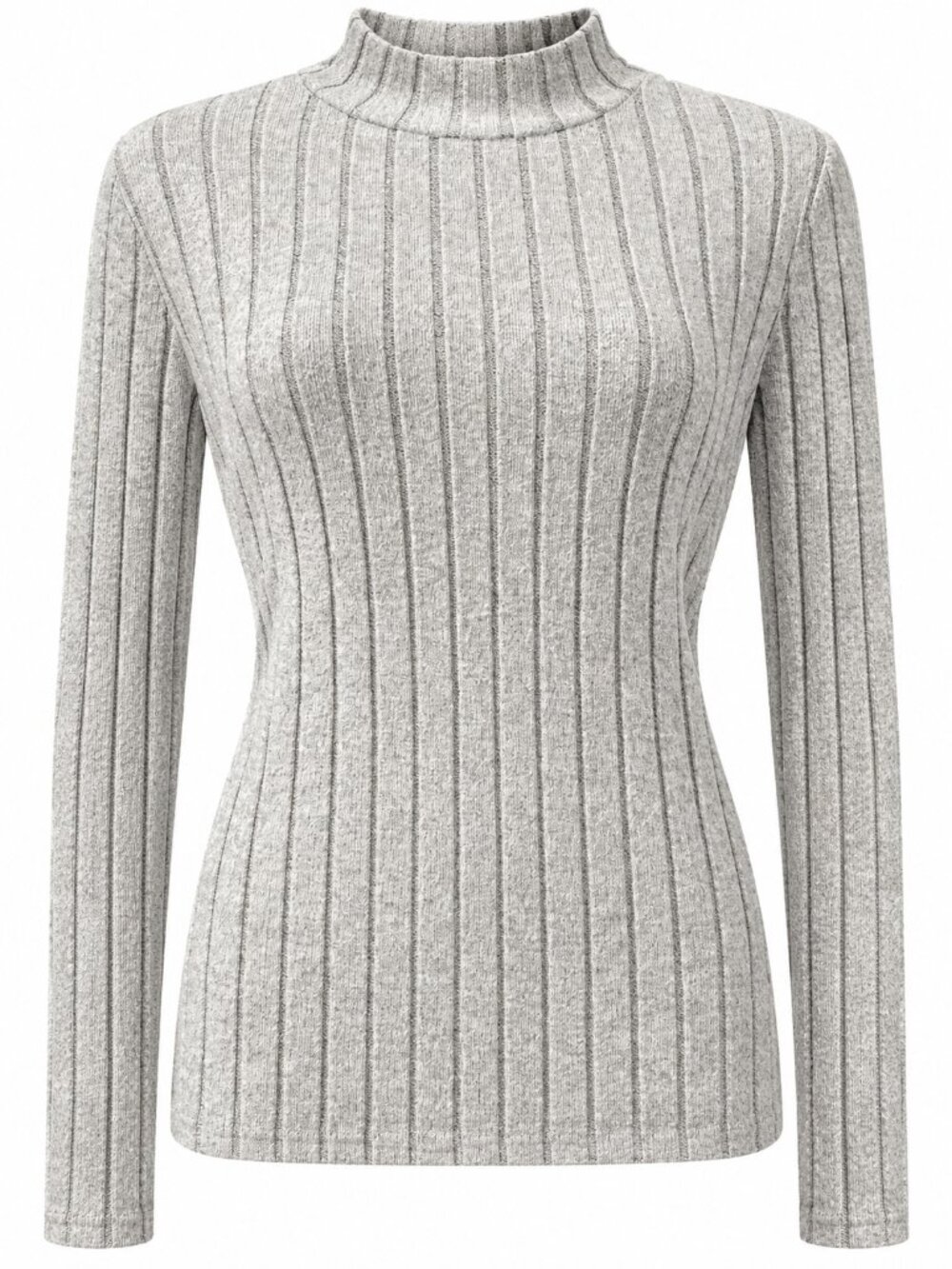 SHEIN Grey Ribbed Mock Neck Sweater XL